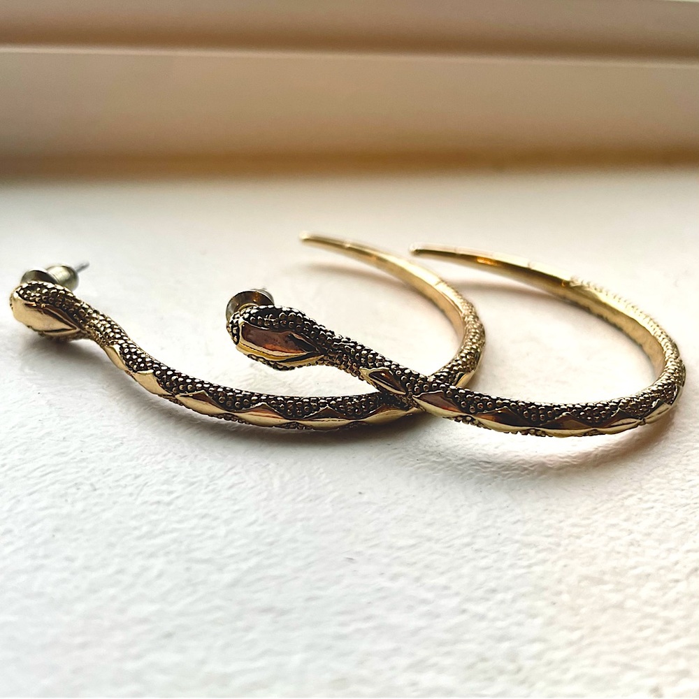 SLATE Serpentine Hoop Earrings